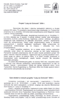 Projekt "Listy do Ochronki" 2004 r.
