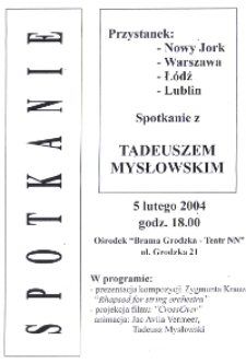 Spotkanie: Tadeusz Mysłowski