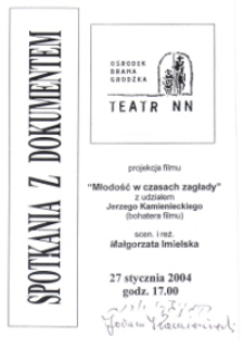 Spotkanie z dokumentem: "Młodość w czasach zagłady"