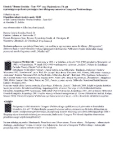 Promocja "Hologramów" Grzegorza Wróblewskiego (druk informacyjny)