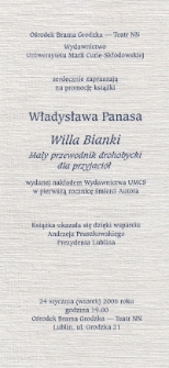 Zaproszenie na promocję książki Władysława Panasa
