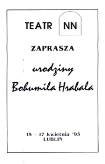 Urodziny Bohumila Hrabala : program