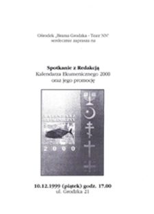 Spotkanie z Redakcją Kalendarza Ekumenicznego 2000