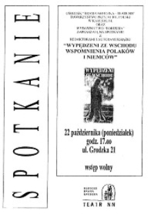Spotkanie "Wypędzeni ze Wschodu Wspomnienia Polak&oacute;w i Niemc&oacute;w"