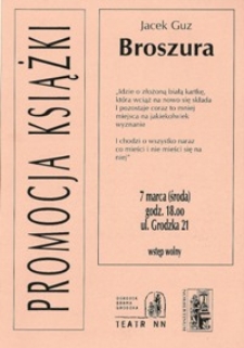 Promocja Książki : Jacek Guz "Broszura"