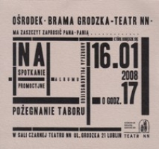 Zaproszenie na promocję albumu "Pożegnanie taboru"