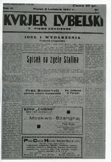 Kurier Lubelski nr. 1, 2. IV. 1937 r.