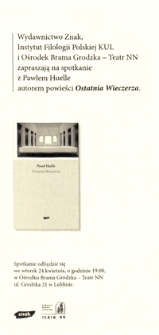 Spotkanie z Pawłem Huelle : zaproszenie