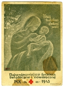 Kartka świąteczna PCK z datą 24 XII 1943 (awers)