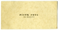 Wizyt&oacute;wka Piotra Petza z okresu międzywojennego