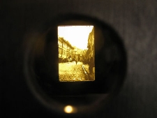 Fotoplastykony ze zdjęciami przedwojenngo Lublina. Fragment wystawy "Lublin. Pamięć Miejsca"