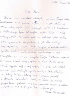 List Michała Nowosadzkiego do Henia