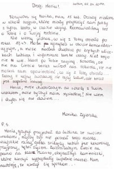 List do Henia Żytomirskiego