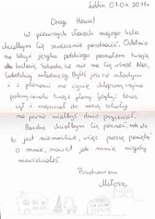 List do Henia z 2011 r.