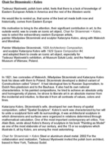 Chair for Strzminski + Kobro