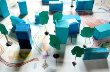 Makieta miasta w kolorze niebieskim