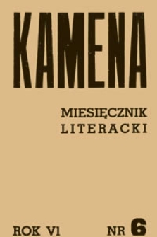 Kamena : miesięcznik literacki R. VI (1939), Nr 6 (54)