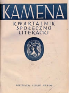 Kamena : kwartalnik społeczno-literacki R. XII (1953), Nr 4 (90)