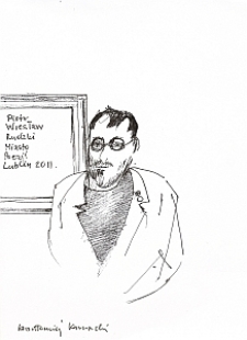 Grafiki ze spotkań: portret Piotra Wiesława Rudzkiego