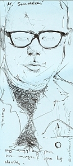 Grafiki ze spotkań: portret Marcina Sendeckiego