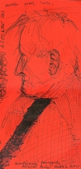 Grafiki ze spotkań: portret Andrzeja Sosnowskiego