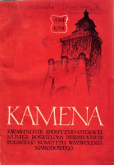 Kamena : kwartalnik społeczno-literacki R. XXI (XIII), Nr 1-3 (91-93) styczeń-lipiec 1954