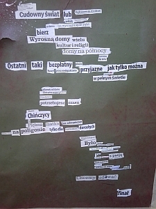 Terytoria Poezji - wiersz wykonany techniką kolażu