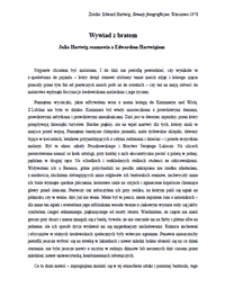 Wywiad z bratem : Julia Hartwig rozmawia z Edwardem Hartwigiem