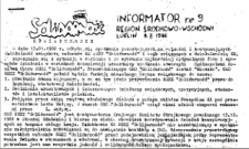 Informator. Region Środkowo-Wschodni „Solidarność”, Nr 9, 8.II.1982