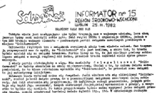 Informator. Region Środkowo-Wschodni &bdquo;Solidarność&rdquo;, Nr 15, 25.III.1982