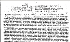 Informator. Region Środkowo-Wschodni „Solidarność”, Nr 54, 25.II.1983