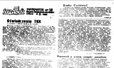 Informator. Region Środkowo-Wschodni „Solidarność”, Nr 58, 8.IV.1983