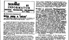 Informator. Region Środkowo-Wschodni &bdquo;Solidarność&rdquo;, Nr 62, 13.V.1983