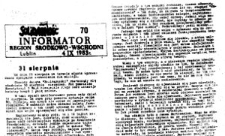 Informator. Region Środkowo-Wschodni „Solidarność”, Nr 70, 4.IX.1983