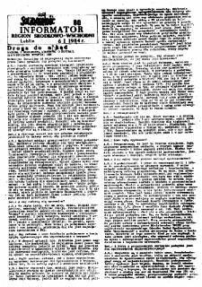 Informator. Region Środkowo-Wschodni „Solidarność”, Nr 80, 6.I.1984