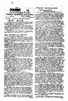 Informator. Region Środkowo-Wschodni „Solidarność”, Nr 99, 09.XI.1984