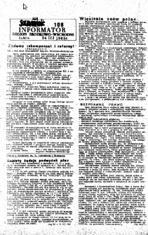 Informator. Region Środkowo-Wschodni „Solidarność”, Nr 108, 24.III.1985