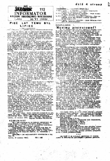 Informator. Region Środkowo-Wschodni &bdquo;Solidarność&rdquo;, Nr 112, 30.VI.1985