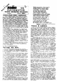 Informator. Region Środkowo-Wschodni „Solidarność”, Nr 125, 12.VI.1986
