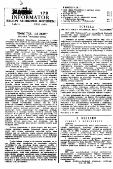 Informator. Region Środkowo-Wschodni „Solidarność”, Nr 179, 13.IV.1989