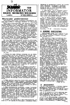Informator. Region Środkowo-Wschodni „Solidarność”, Nr 159, 9.VII.1988