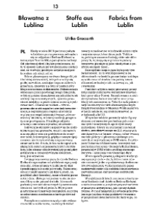 Bławatne z Lublina = Stoffe aus Lublin = Fabrics from Lublin