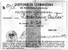 Legitymacja tramwajowa Czesława Dorii-Dernałowicza