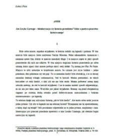 ANIOŁ : Sen Leszka Czarnego &ndash; fabularyzacja czy historia prawdziwa? Szkic o poetyce pisarstwa historycznego