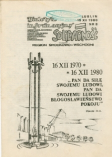 Biuletyn Informacyjny Międzyzakładowego Komitetu Założycielskiego NSZZ „Solidarność” Region Środkowo-Wschodni, Nr 8, 15.XII.1980