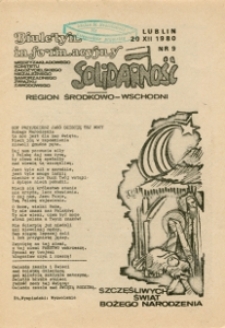 Biuletyn Informacyjny Międzyzakładowego Komitetu Założycielskiego NSZZ „Solidarność” Region Środkowo-Wschodni, Nr 9, 20.XII.1980