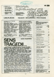 Biuletyn Informacyjny Niezależnego Samorządnego Związku Zawodowego „Solidarność” Region Środkowo-Wschodni, Nr 29, 25.V.1981