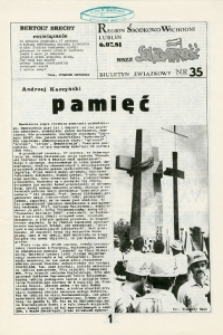 Biuletyn Związkowy NSZZ „Solidarność” Region Środkowo-Wschodni, Nr 35, 6.VII.1981