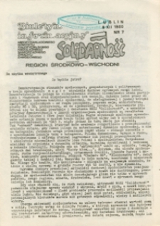 Biuletyn Informacyjny Międzyzakładowego Komitetu Założycielskiego NSZZ „Solidarność” Region Środkowo-Wschodni, Nr 7, 8.XII.1980