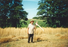 Czesław Maj w trakcie żniw